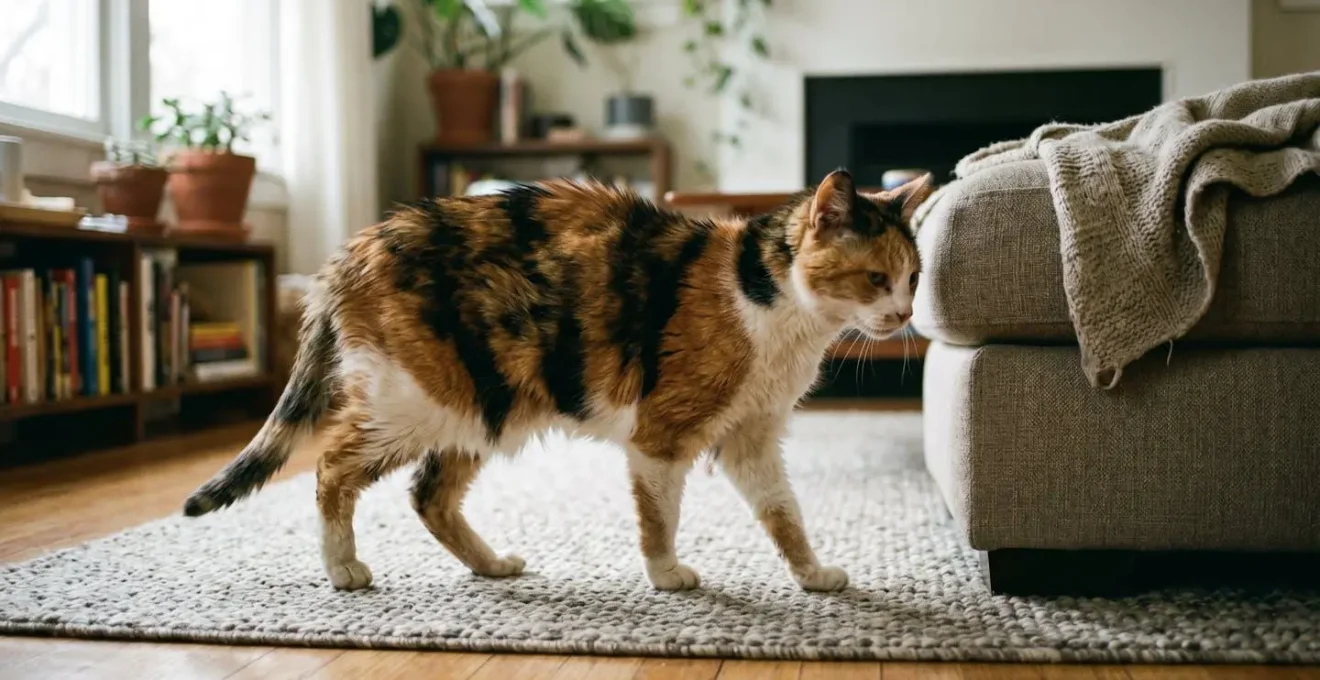 Observation comportementale d'un chat âgé montrant des signes subtils de douleur articulaire