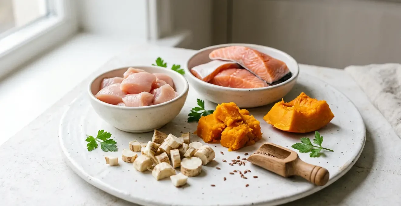 Representation scientifique de la sante intestinale canine et feline avec microbiome equilibre